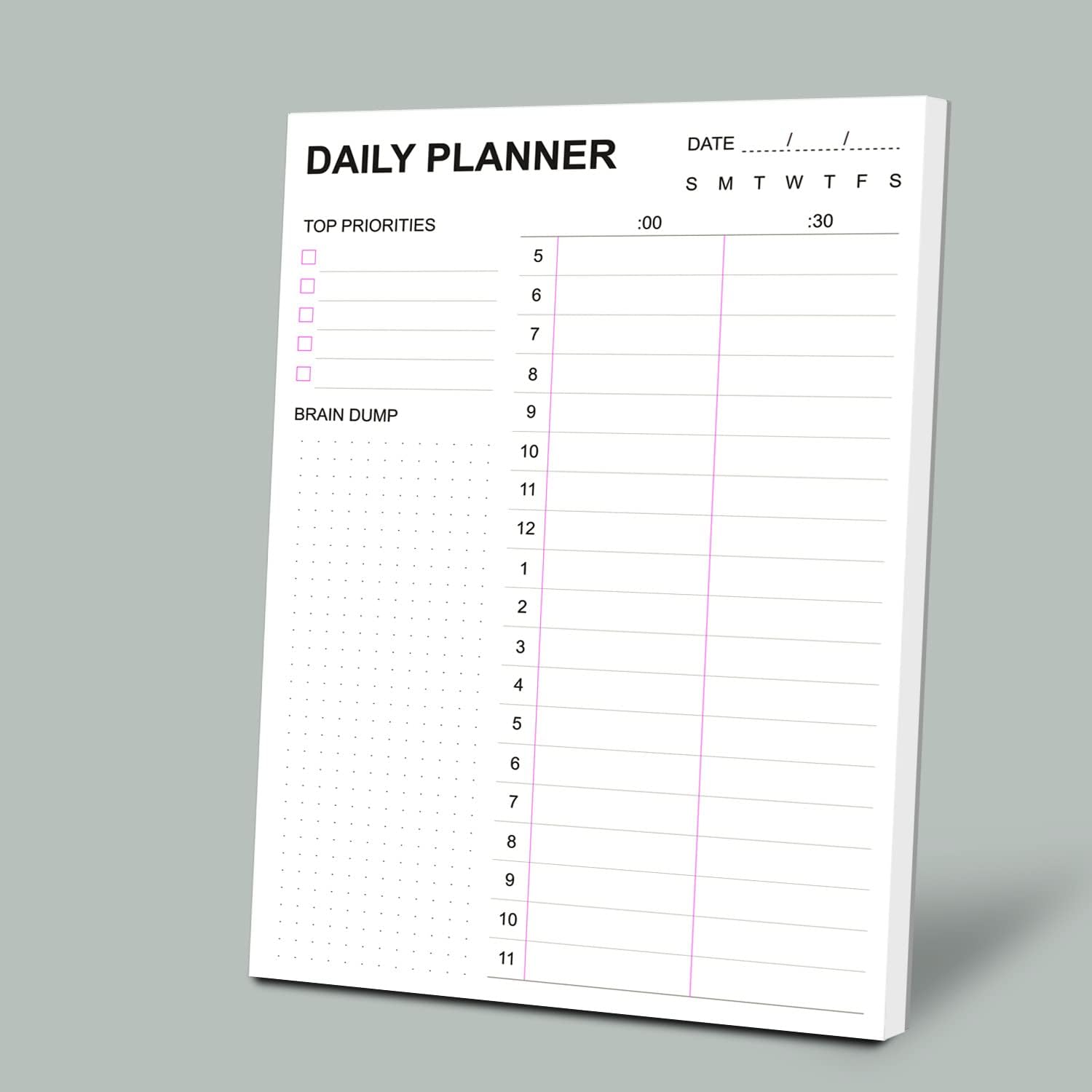 Tiankool To Do List Notepad - Daily To Do List with Priorities, Hourly Scheduler and Notes - Daily Planner Notepad for Work, Study, Appointments, 60 Tear Off Sheets Planning Pad, 7x10 Inch
