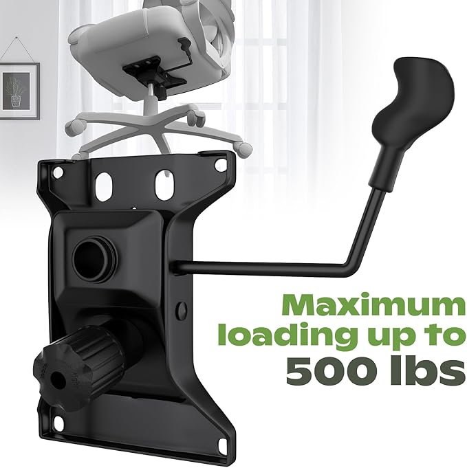 Heavy Duty 500lbs Office Chair Tilt Control Mechanism Replacement Parts, 10.15" L x 5.9" W, Office Chair Swivel Lift Base, Adjustable Chair Height and Tilt Angle, Black