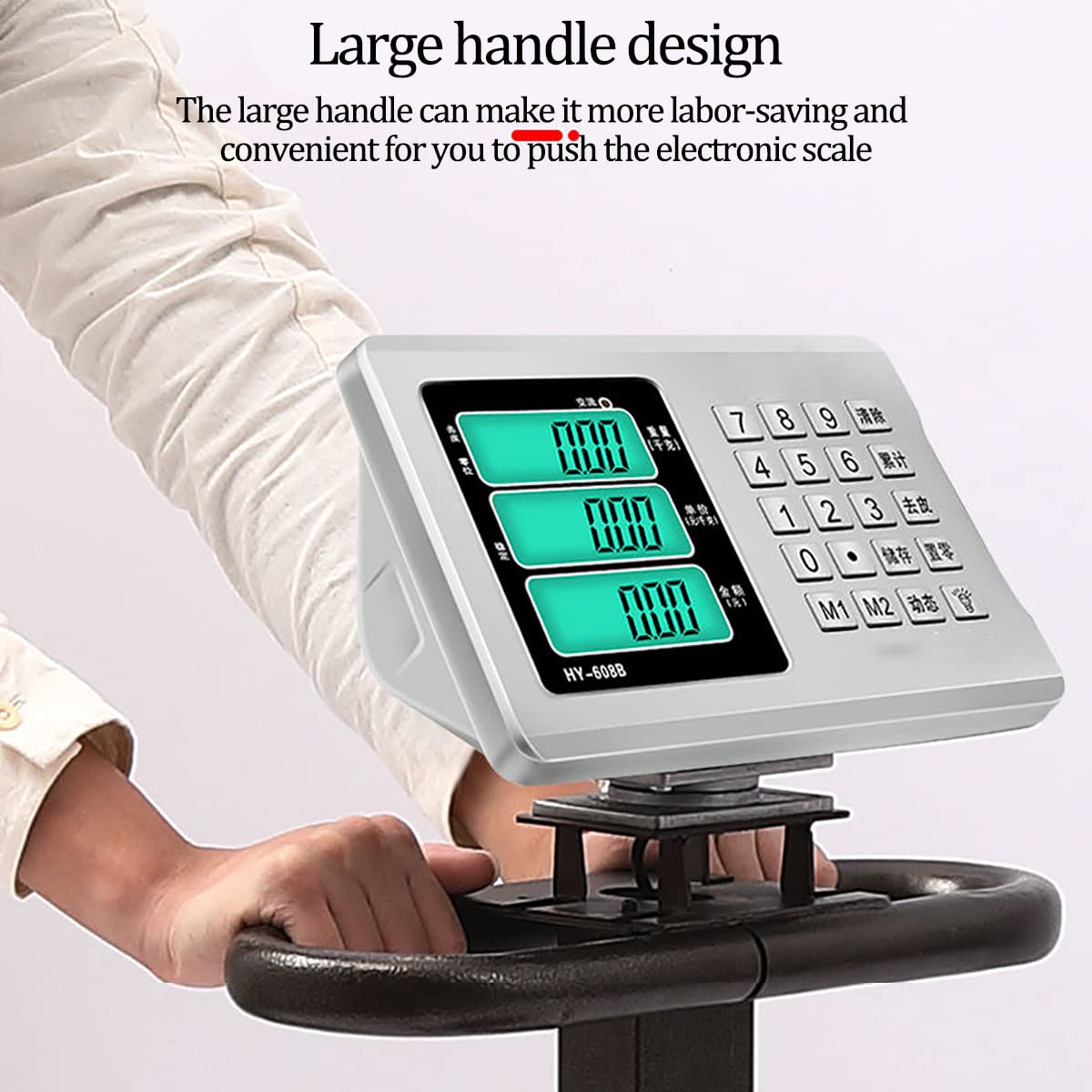 Large Platform Scale with Wheel 660 LB Floor Weight Computing Postal Scale Digital Perfect Industrial Platform Scale Foldable for Postal Luggage Shipping Mailing Weighing