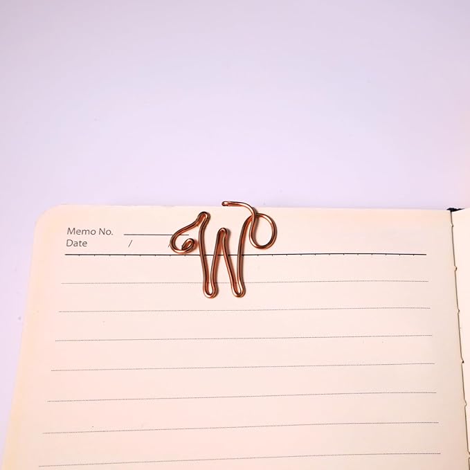 Personalized Initial Copper Bookmark, Set of 5, Handmade Copper Gift for Her, Him, Couple on Birthday, Wedding Anniversary, Alphabet Bookmark (W)