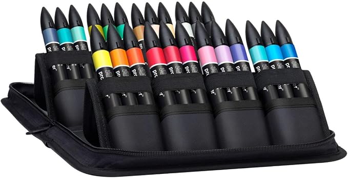 Winsor & Newton ProMarker Set, 24 Count, Arts & Illustration Wallet