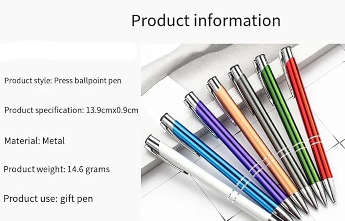 12 Pcs Stylish quality metal ballpoint Pens, Office and School stylus Ball Pen, black ink, soft writing experience (Black)