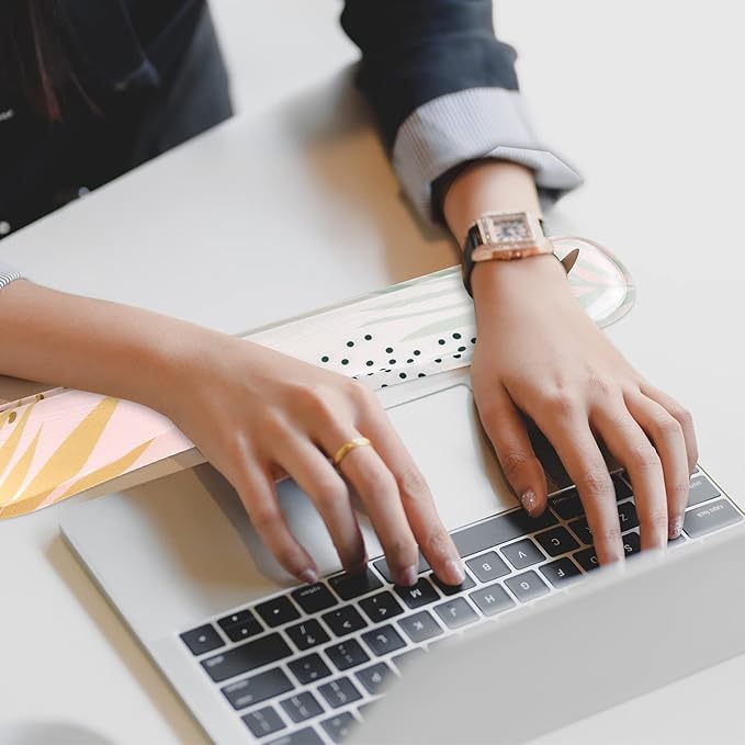 iCasso Keyboard Wrist Rest and Mouse Wrist Rest Pad, Made of Memory Foam, Ergonomic Support, Easy Typing and Relieve Wrist Pain, Perfect for Gaming, Computer, Office, Laptop (G-Morandi)