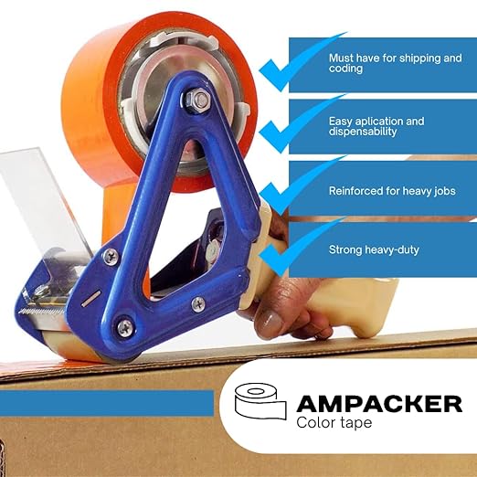 Heavy Duty Packaging Color Tape for Shipping,Packing and Moving 2" Wide x 2.0 Mil Thick -110 Yrd Roll -Acrylic Adhesive Tape for Box Sealing. (1 Roll, Orange, 2" Wide x 110 yds)