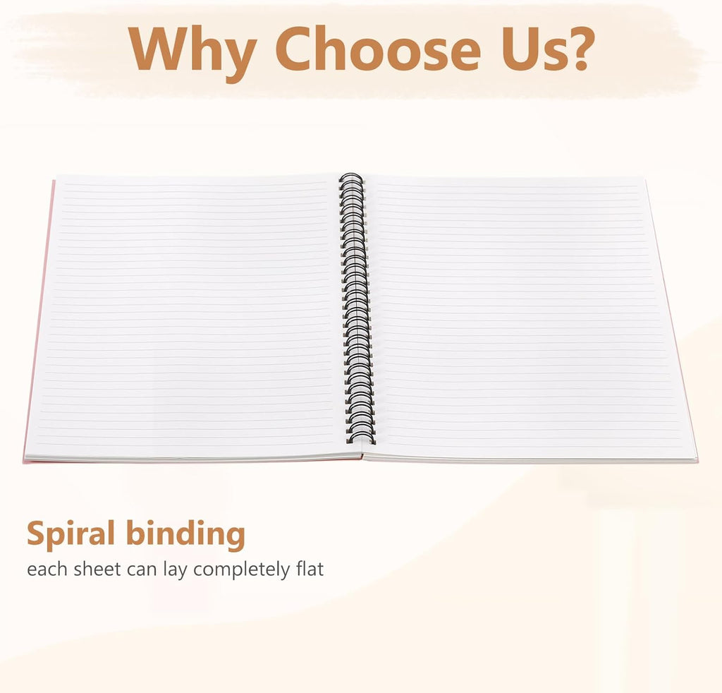 Fuutreo 12 Pcs Spiral Notebook for Work A5 8.3 x 5.7 Inch College Ruled Spiral Journal Notebook Kraft Cover Notebook Ruled Paper, 12 Color, 60 Sheets, 120 Pages for Office School (Vibrant Color)