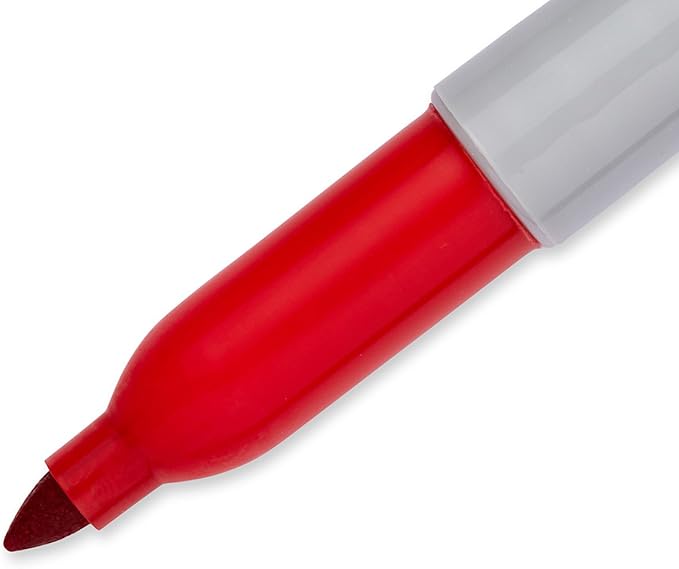 Sharpie Permanent Markers, Fine Tip, Black & Red, 2 Pack