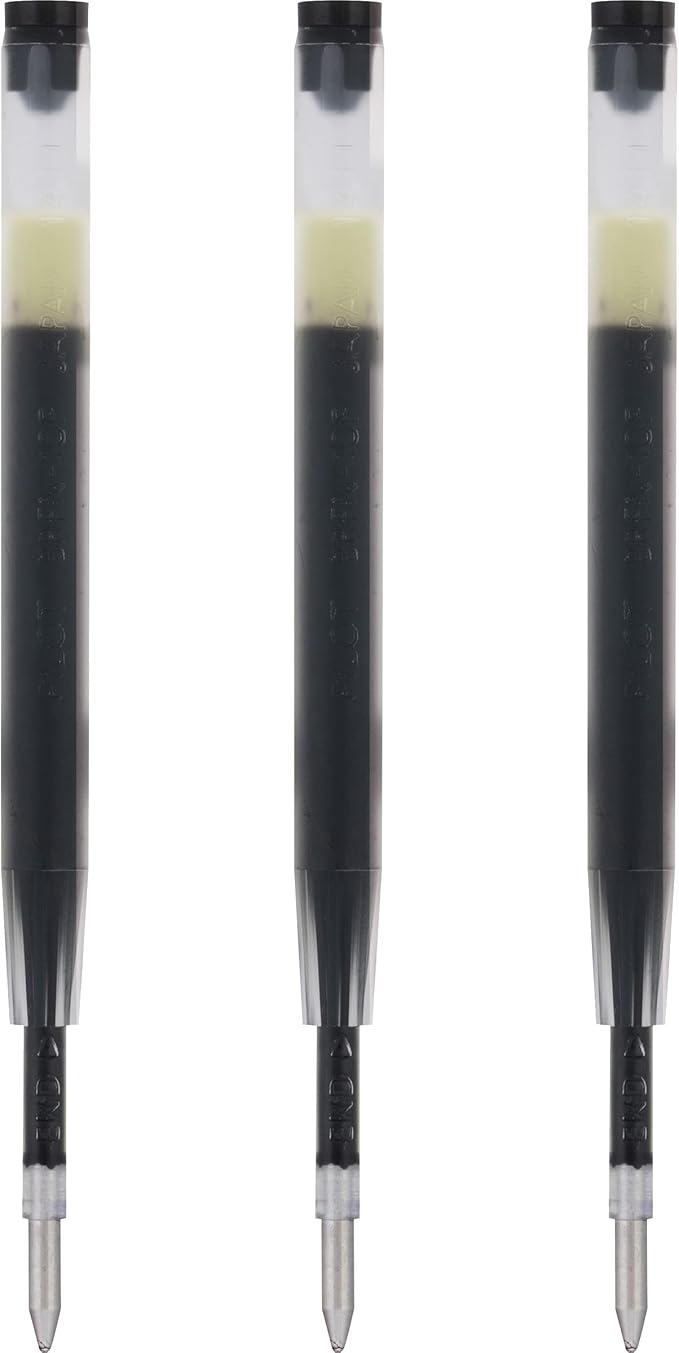 Pilot Dr. Grip Center of Gravity Ballpoint Pen Refills, Medium Point, Black Ink, 3 Packs of 2 Refills (6 Refills Total)