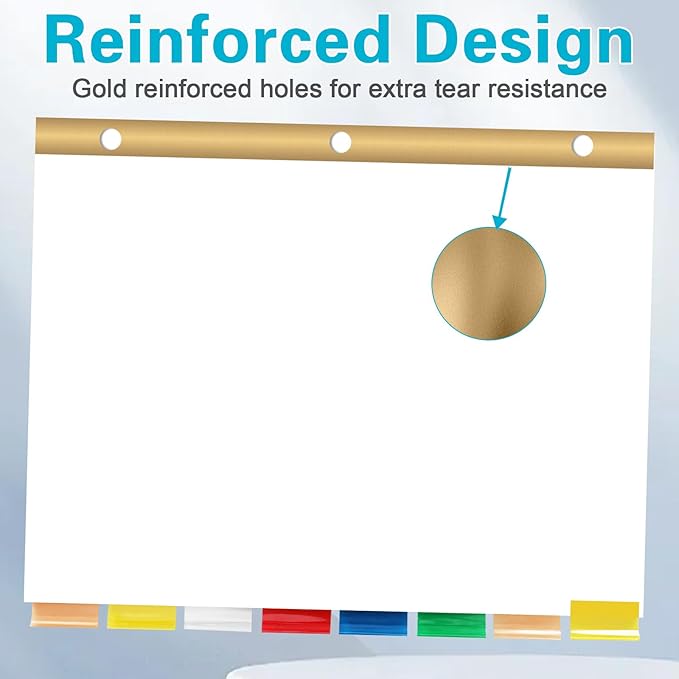 Binder Divider, PANDRI 120 Pack Binder Index White Dividers with 8 Tabs and Sticky Notes, Letter Size Paper Binder Divider for School Office Home Business