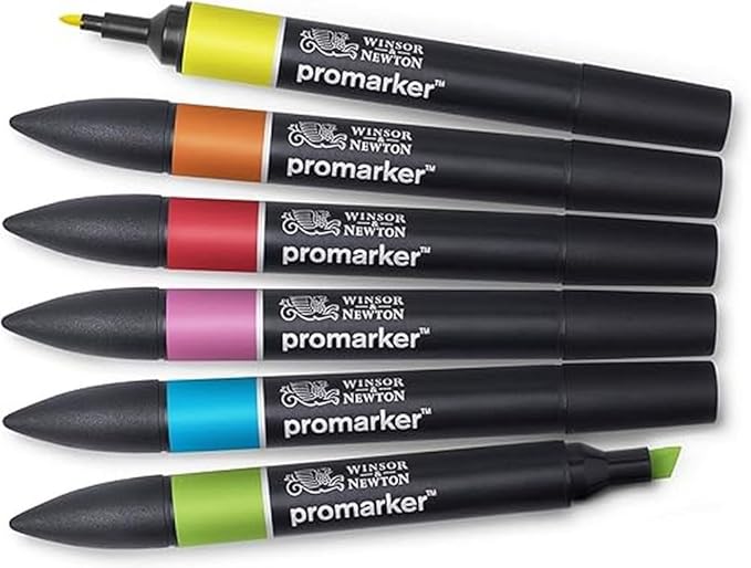 Winsor & Newton ProMarker Set, 6 Count, Vibrant Tones