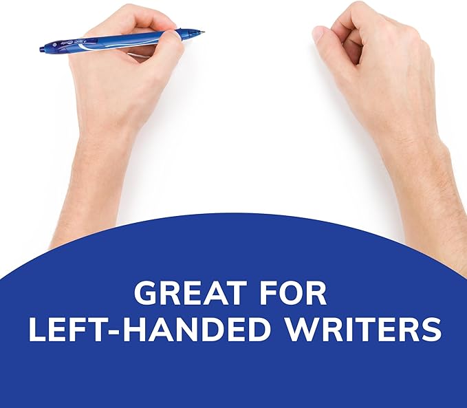 BIC Gelocity Quick Dry Blue Gel Pens, Medium Point (0.7mm), 12-Count Pack, Retractable Gel Pens With Comfortable Full Grip