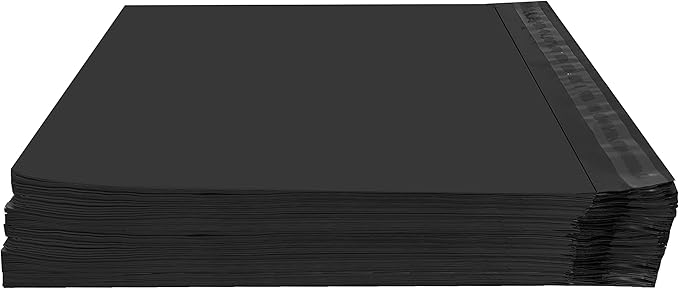 Colored Poly Mailers Pack of: Be creative with your packaging with Colored mailers (Black, 9" x 12" pack of 200)