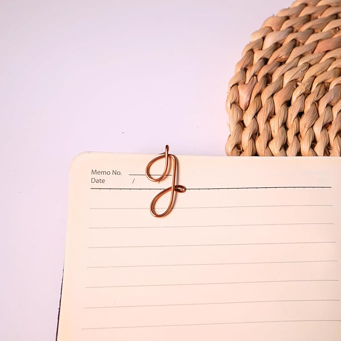 Personalized Initial Copper Bookmark, Set of 5, Handmade Copper Gift for Her, Him, Couple on Birthday, Wedding Anniversary, Alphabet Bookmark (J)