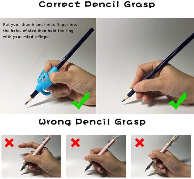 KOABBIT - Pencil Grips/Holder for Kids Handwriting, Toddlers/Preschool 2-4 Year learning to Write, Writing aid Grip for Children's Training Pencils, 3 PACK