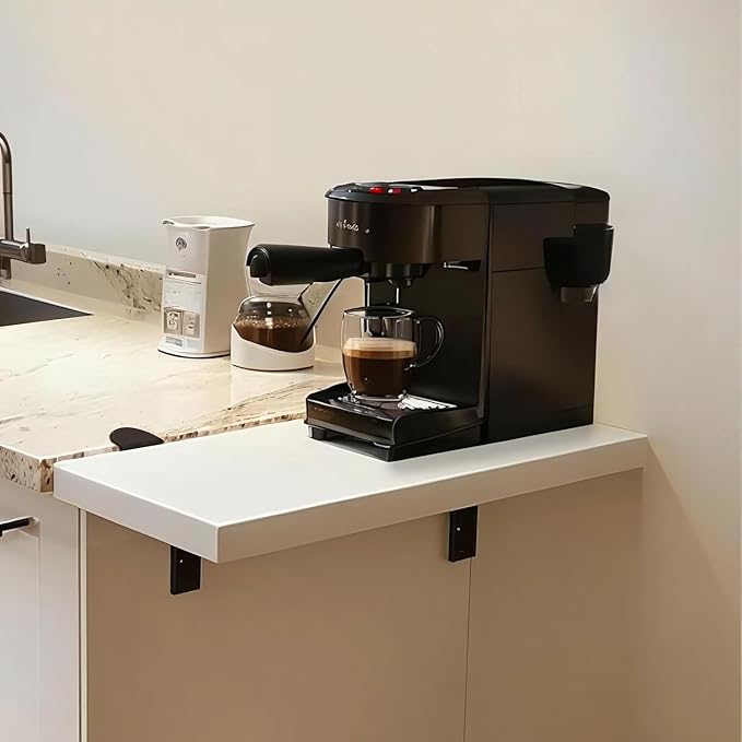 Desk Extender 24 x 12 Inch Foldable Table Extension Folding Wall Table Keyboard Extender for Desk Clamp-on Shelf for Dorm Bunk, Laundry Room (Black)