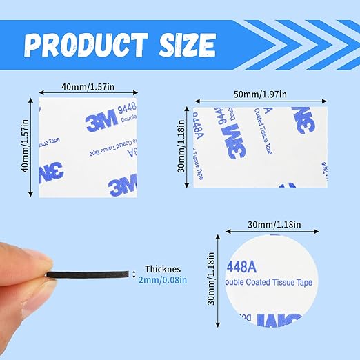 UPINS Double Sided Foam Tape, Strong Sticky Double Sided Foam Pads for Crafts Self-Adhesive Mounting Foam Tape Heavy Duty for Home Wall Decor (60, Black)