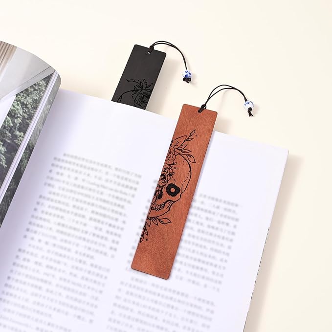 Horror Bookmark, Cool Halloween Bookmarks Skull Gothic Bookmarks for Adult Horror Gifts (Skull)