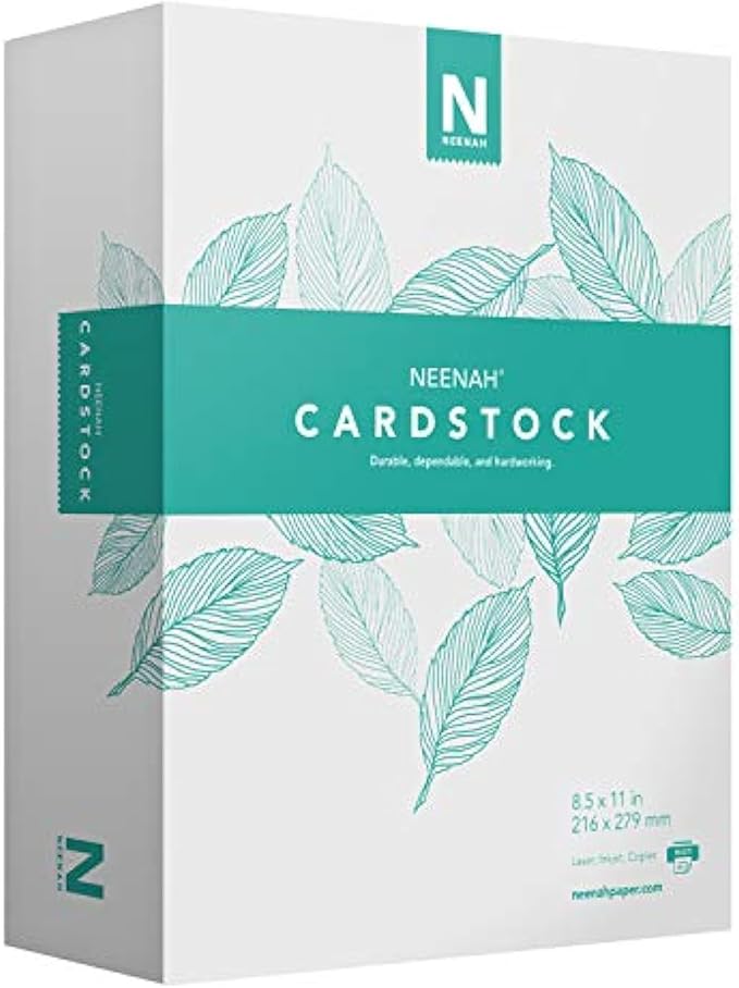 Neenah White Index Paper, Mediumweight, 300 Sheets, 199 gsm, 94 Brightness, 8.5" x 11" - MORE SHEETS! (91635)