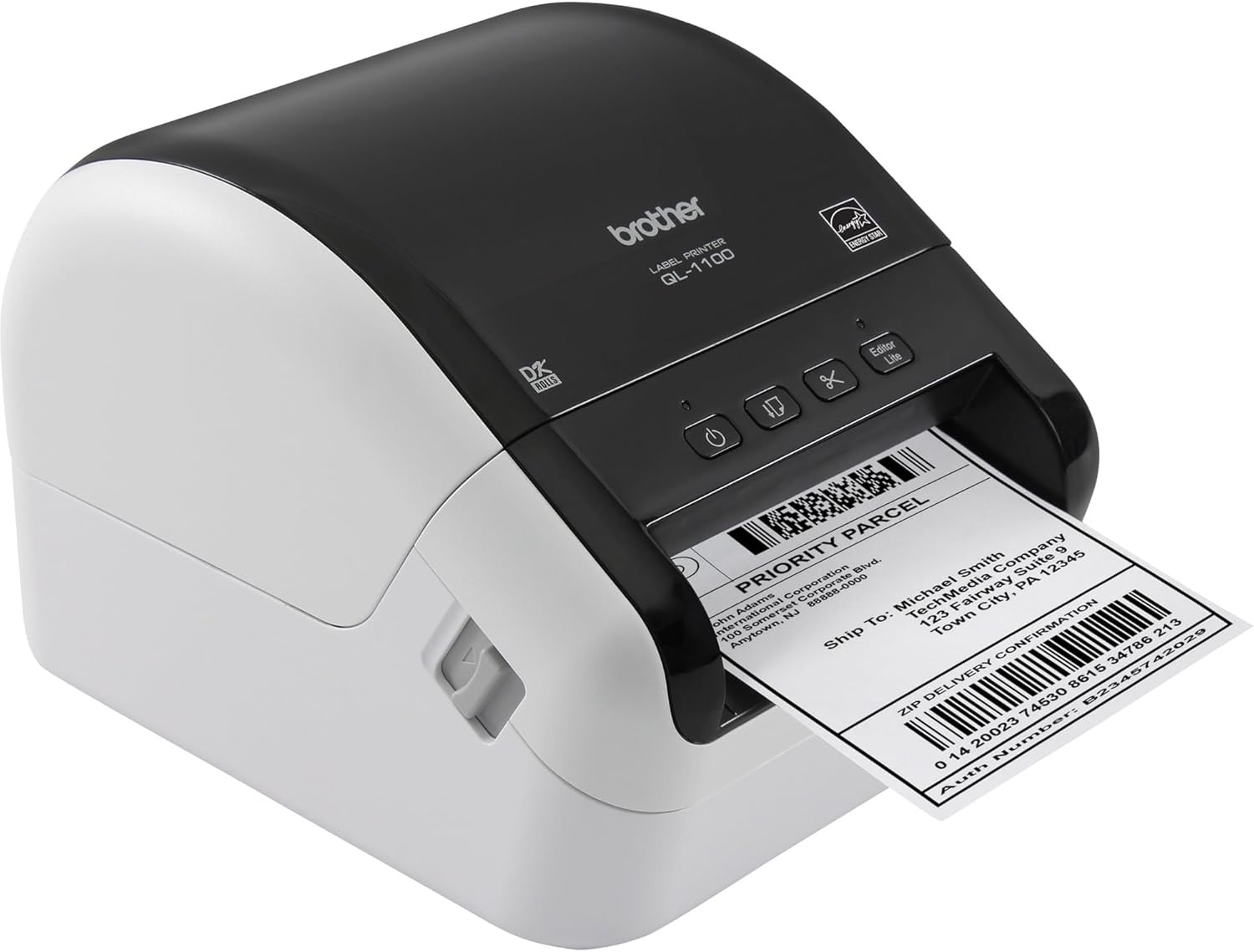 Brother QL-1100 Wide Format, Postage and Barcode Professional Thermal Monochrome Label Printer, Black