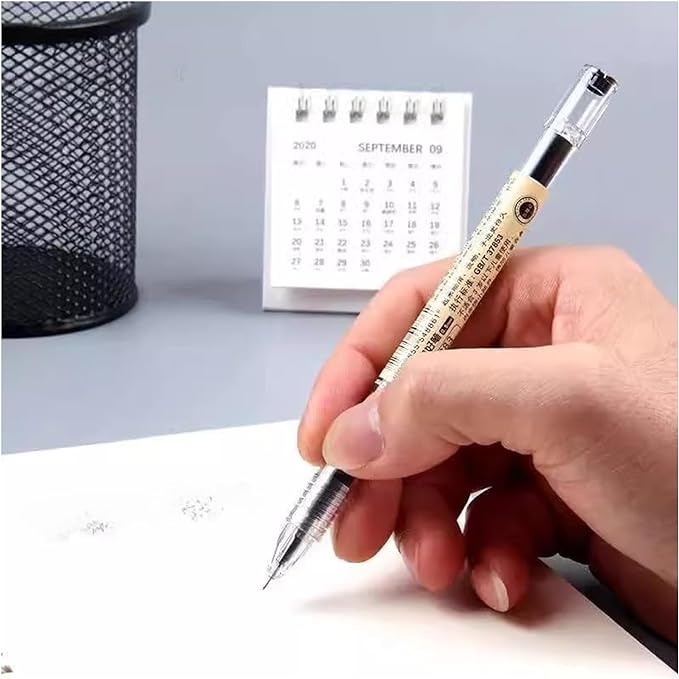 BEMLP Gel Ink Pen Extra Fine Point Pens Ballpoint Pen 0.35mm Black for Japanese Office School Stationery Supply 12 Pieces