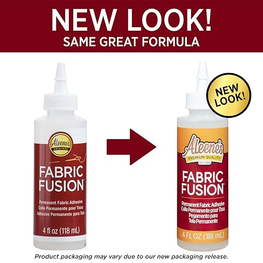 Aleene's Fabric Fusion Permanent Fabric Adhesive 4 fl. oz. Washable Fabric Glue for Clothes, Denim, Leather, Patches, Polyester, Cotton, Fabrics, Dries Flexible