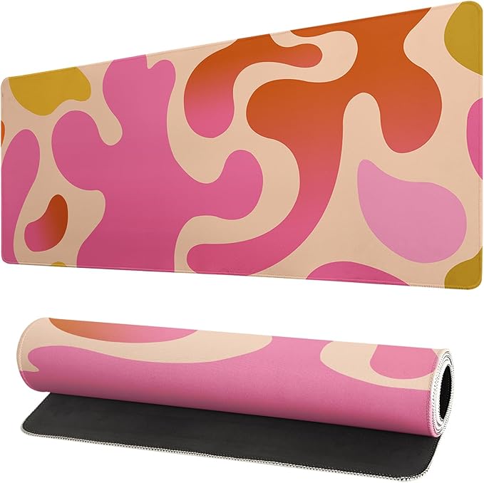 Extended Gaming Mouse Pad, Large Gaming Mouse Waterproof with Stitched Edges, Non-Slip Desktop Pad for Home and Office, Level Up Your 31.5x11.8 Inch… (Abstract Painting)