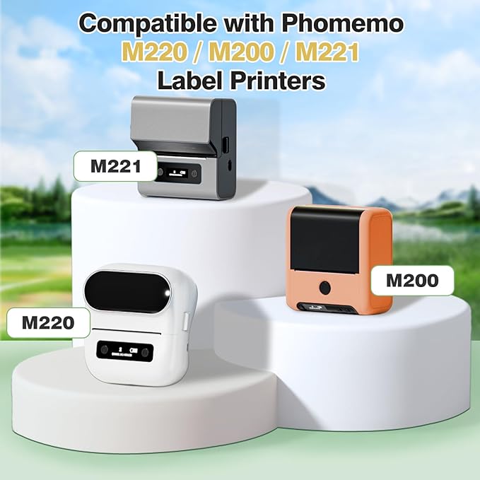 Phomemo M220 Labels-Thermal Sticker Labels 2.75''x3.14''(70x80mm) Thermal Label for M221/M220/M200, for Barcode/Address/Mailing/Logo/Business/Home Tag
