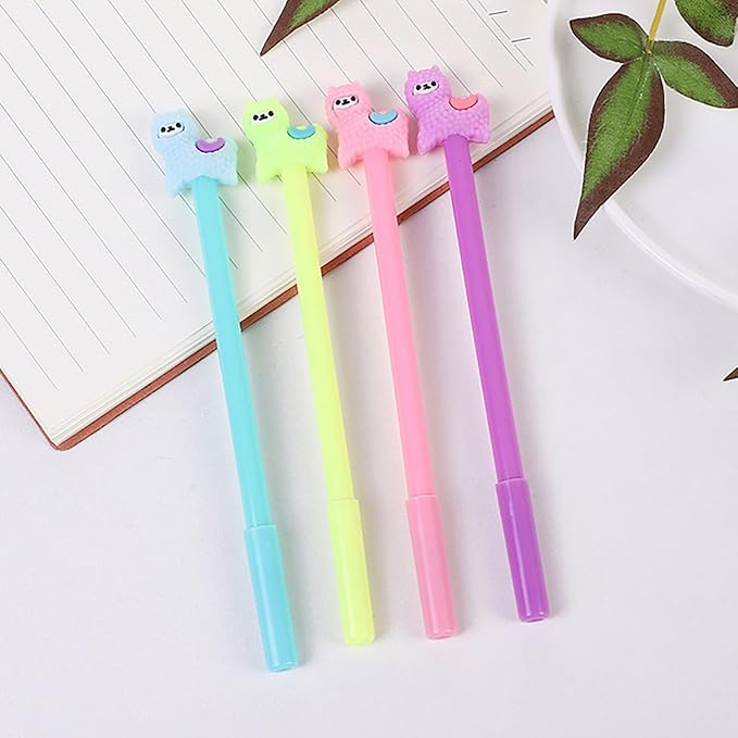 YYaaloa 28pcs Alpaca Shaped Gel Ink Pens 0.5 mm Black Ink Novelty Pens for Child, Women Coworkers Kids Office School Home Wedding Bridal Shower Gifts Party Supplies (alpaca shaped 28pcs)