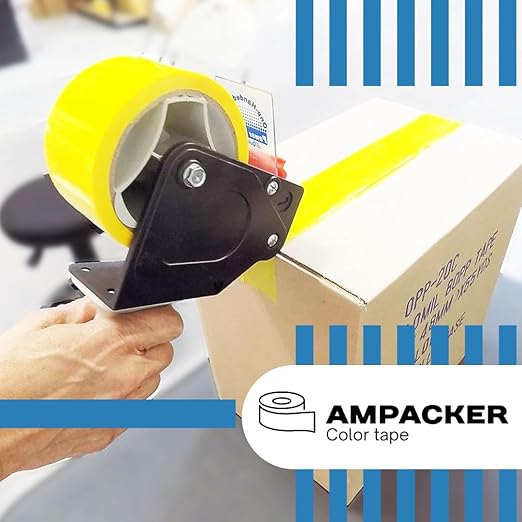 Heavy Duty Packaging Color Tape for Shipping,Packing and Moving 3" Wide x 2.0 Mil Thick -110 Yrd Roll -Acrylic Adhesive Tape for Box Sealing. (4 Rolls, Yellow, 3" Wide x 110 yds)