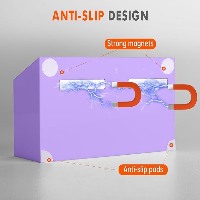 BEYGORM Magnetic Dry Erase Marker Holder for Whiteboard,Non-slip Acrylic Magnet Pen Holder for Fridge Refrigerator,Locker Organizer for Work,Locker Accessories,Pencil Cup for Desk(Purple)