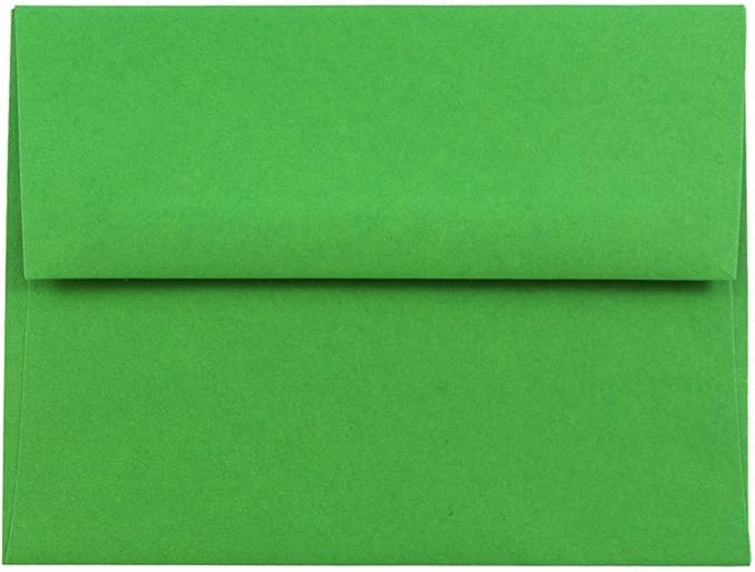 JAM PAPER A2 Colored Invitation Envelopes - 4 3/8 x 5 3/4 - Green Recycled - Bulk 500/Box