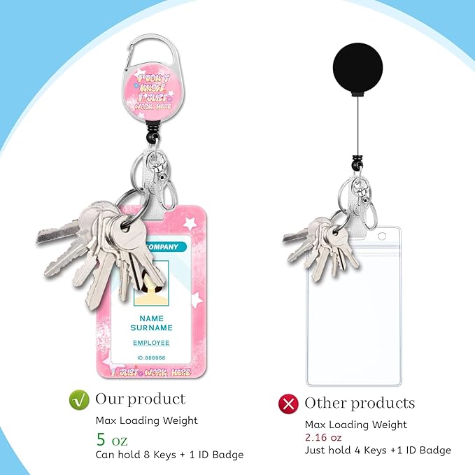 Lanyards for Id Badges, Cute Funny Badge Holder with Retractable Reel Clip, Work Name Tags Keychain Lanyard ID Card Protector Cover Case for Women Teacher Nurse Nursing Doctor Office