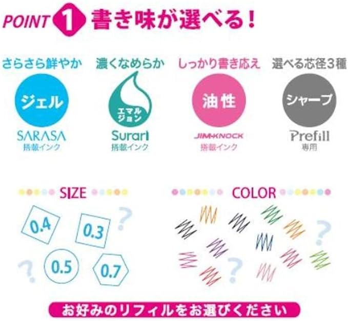 Zebra Ballpoint Pen Refill, Sarasa, NJK-0.5 Lead, Magenta, 10 Count BRNJK5MZ