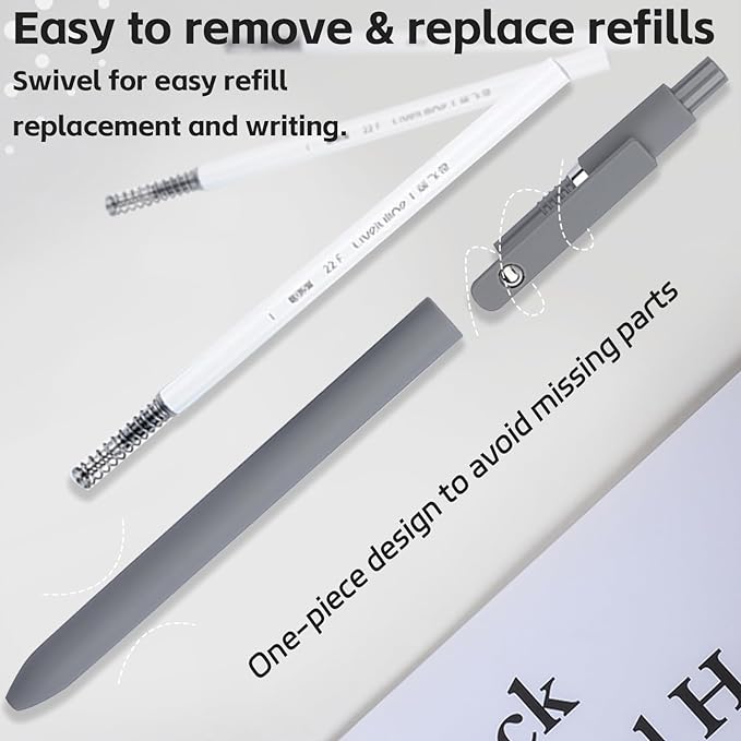 Gel Pens,6 Pcs 0.5mm Fine Point Black Ink Pens With Smooth Writing,Quick Dry Pens For Journaling,Nurse Aesthetic Pens,Office School Supplies for Men Women Student(Black Gray White)