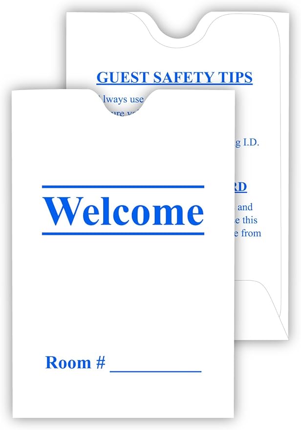 Hotel & Motel Keycard Envelope/Sleeve"Welcome", 500 per case (Blue)