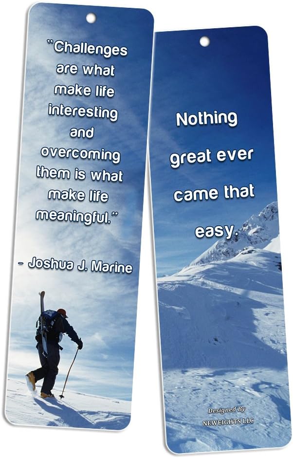 NewEights Adventure Inspirational Quotes Bookmarks (12-Pack) - Stocking Stuffers Devotional Bible Study - Church Ministry Supplies Teacher Classroom Incentive Gifts
