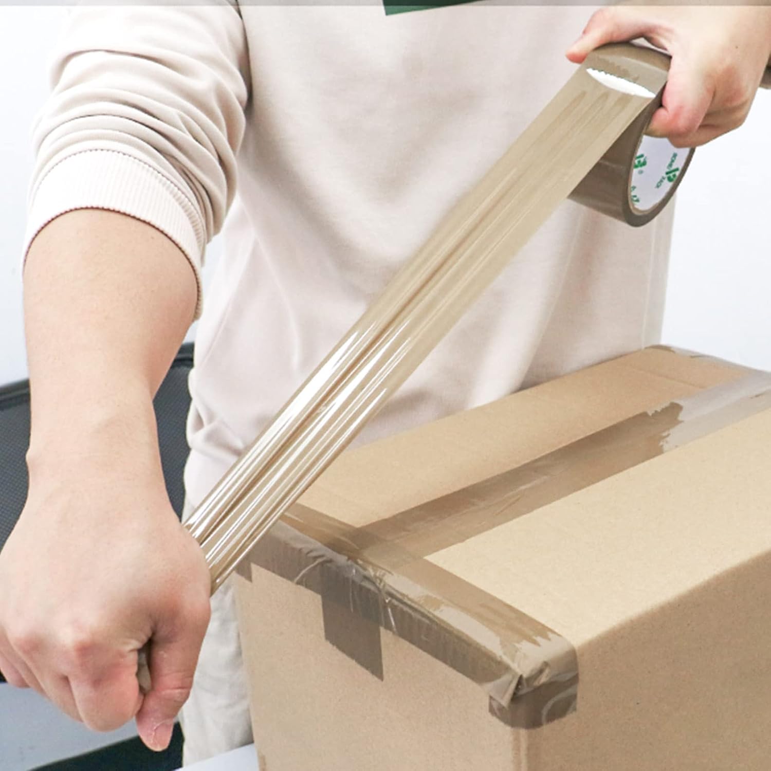 BOMEI PACK 36Rolls Brown Packing Tape with Dispenser, Box Packing Tape Rolls for Packaging, Shipping and Moving, 2.4Mil 1.88 Inch x 60 Yard