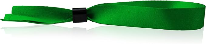 100 WristCo Cloth Event Wristbands - Kelly Green Fabric Bracelets Wrist Bands for Concerts Festival Admission Party 13 ½” x ½”