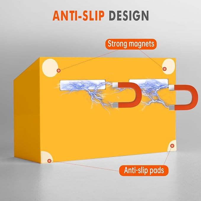 BEYGORM Magnetic Dry Erase Marker Holder for Whiteboard,Non-slip Acrylic Magnet Pen Holder for Fridge Refrigerator,Locker Organizer for Work,Locker Accessories,Pencil Cup for Desk(Orange)