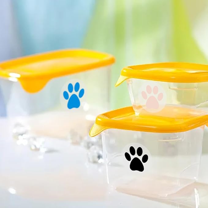 Paw Print Stickers,1.5" Clear Round Bear Paw Print Stickers Dog Puppy Paw Stickers Bear Paw Stickers with Perforation Line (500PCS,Black)