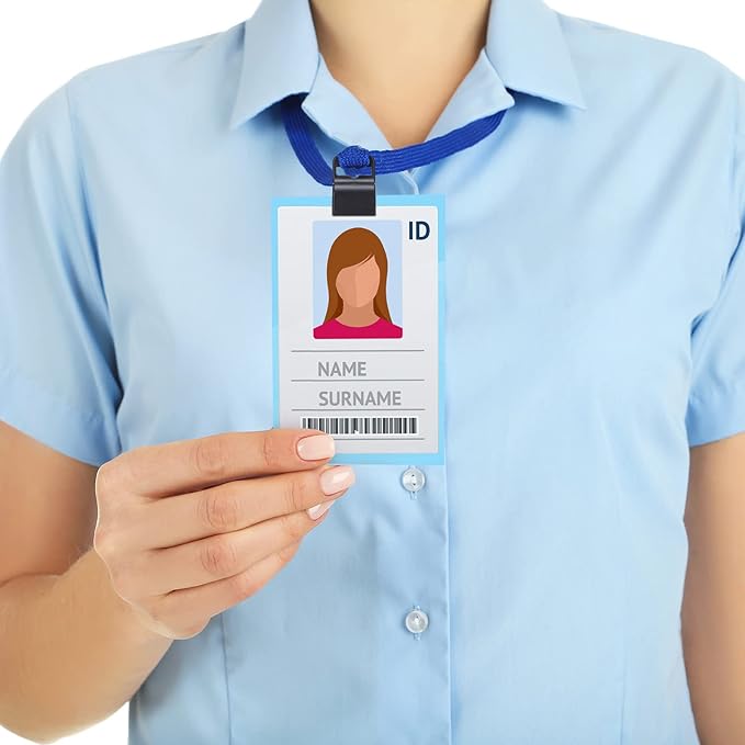 Eaasty Black Gripper Card Holder Clamps Black Swipe Plastic ID Card Secure Badge Holder for Standard Thickness ID Badge, CAC, Chip or Swipe(40 Pcs)