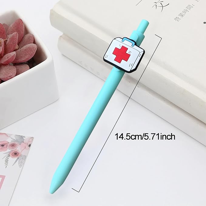 Cute Nurse Pens Funny Nurse Accessories for Work Aesthetic Gel Pen Black Ink Set for Cna Rn Medical Assistant Nursing Student Essentials Nurse Week Gifts Appreciation Gift