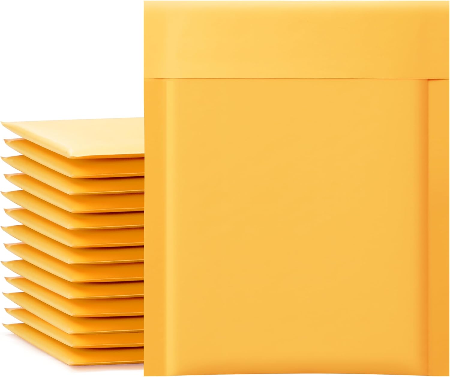 UCGOU Kraft Bubble Mailers 5x8.6 Inch Usable Size 5x7 Inch 50 Pack Yellow Padded Envelopes Small Business Mailing Packages Self Sealing Tear Resistant Boutique Bulk Mail Shipping Bags Bubble Mailers