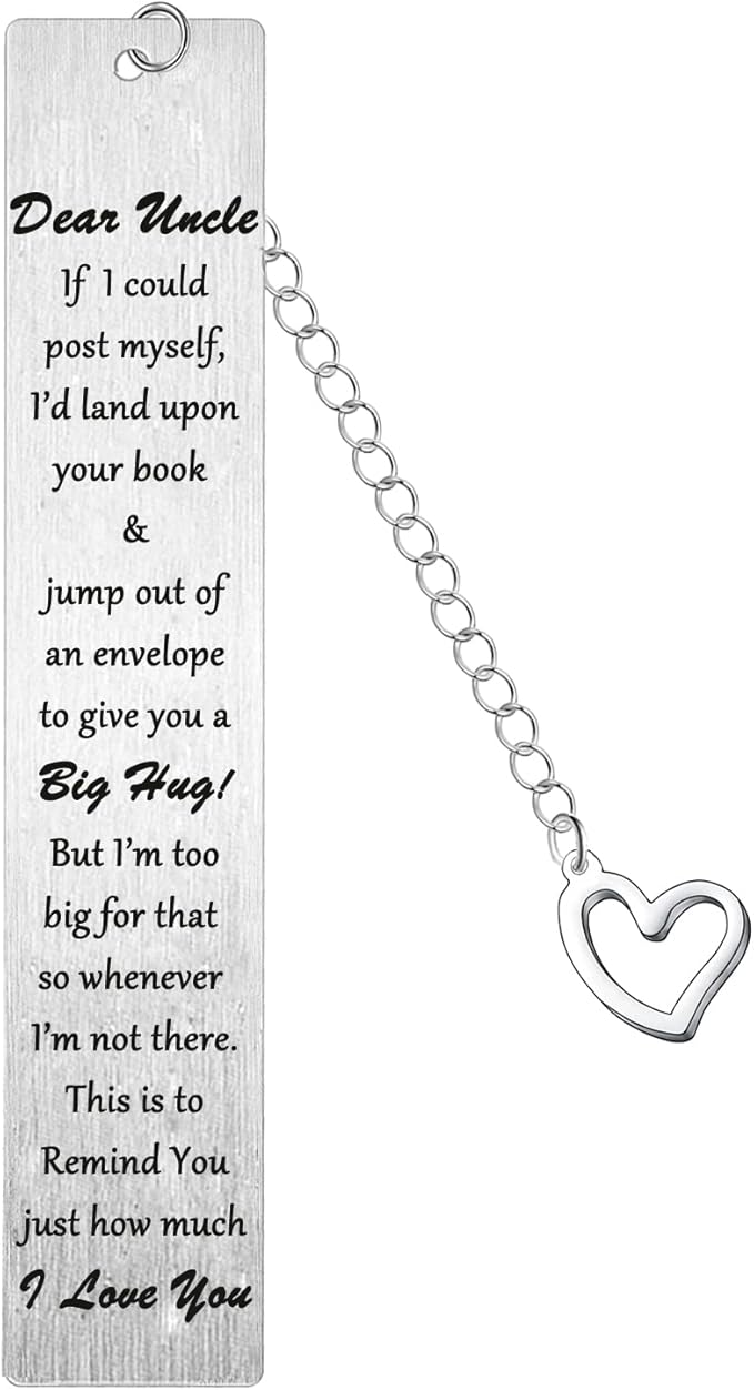 Uncle Gifts Bookmark for Uncle from Niece Nephew Father’s Day Gifts for Uncle Birthday Christmas Gift I Love You Gifts Happy Retirement Appreciate You Quotes Family Day Presents