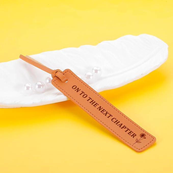 Leather Bookmark Retirement Gift for Women Bookmark Gift for Book Lovers Bookish Gifts On to The Next Chapter Graduation Wedding Leather Gifts for Woman Men Christmas Birthday Gifts for Him Her