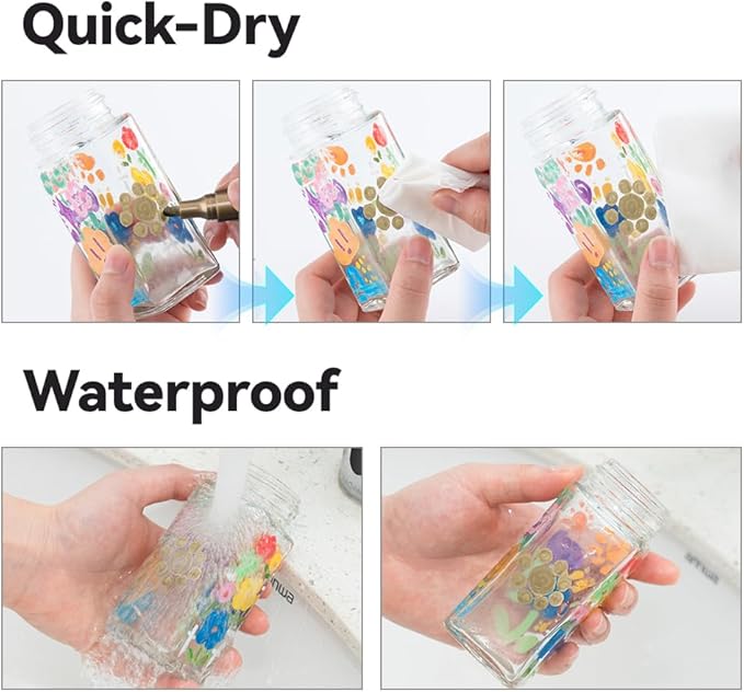 TRANSON 2 Gold Paint Markers for Fabric Rock Craft Diy Painting Medium Tip Oil Based Waterproof