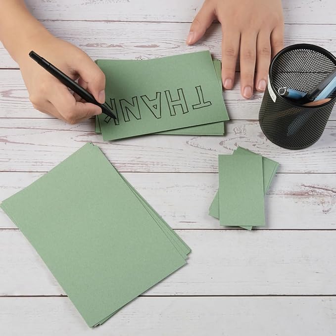 50 Sheets Blank Cardstock Paper 250 GSM Thick Heavy Cards Stock for DIY Art Projects, Card Making, Postcards, Greeting Cards, Birthday Party, Wedding Invitation (Sage-Green, 3x5 inches)