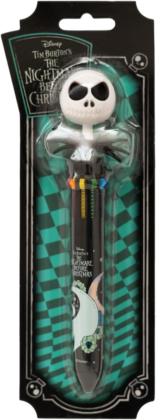 Grupo Erik Disney Pen - The Nightmare Before Christmas | 10 in 1 Ballpoint Pen with 3D Jack Skellington Topper | Nightmare Before Christmas Gifts | Disney Gifts | Disney Pen