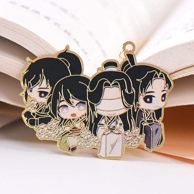 Chinese Mo Dao Zu Shi Bookmark Grandmaster of Demonic Cultivation Wei Wuxian LAN Wangji Metal hollowing Bookmark Chinese Style Tassel Book Markers Pagination Mark