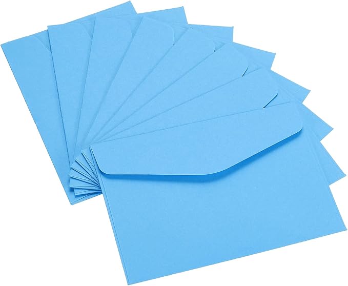 PATIKIL Mini Envelopes, 100 Pack Paper Blank Small Items Storage Business Card Holder for Greeting Note Party, Blue