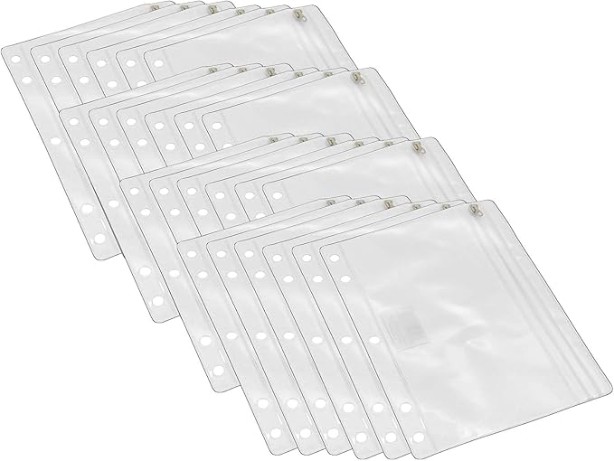 Charles Leonard Clear Vinyl Pencil Pouch with Zip-Lock Closure, Pack of 24